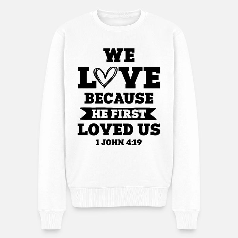 liebe gott bibel - Männer Premium Bio Pullover - Weiß