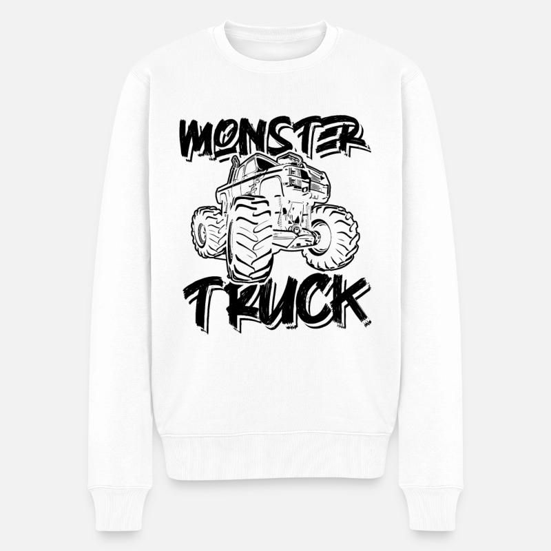 Monstertruck cool - Männer Premium Bio Pullover - Weiß