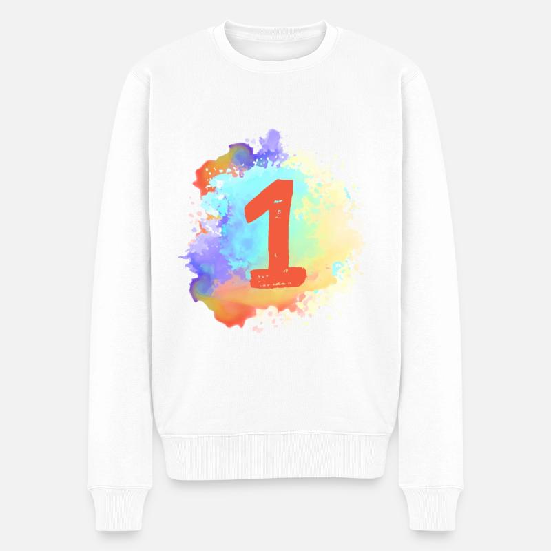 1 nombre de taches - Pull Premium bio Homme - blanc