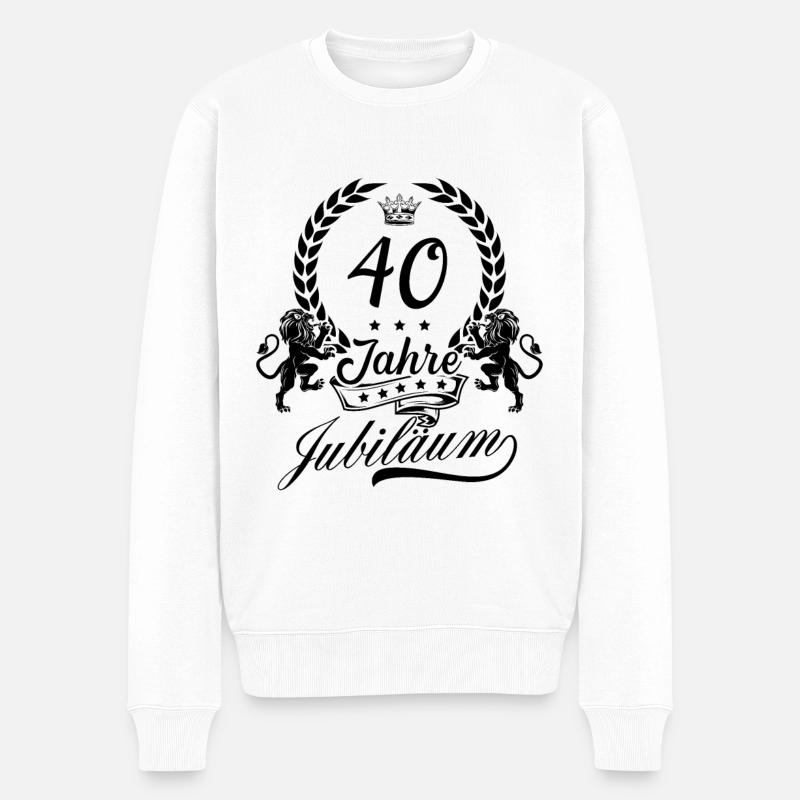 40 Zahl Kranz - Männer Premium Bio Pullover - Weiß