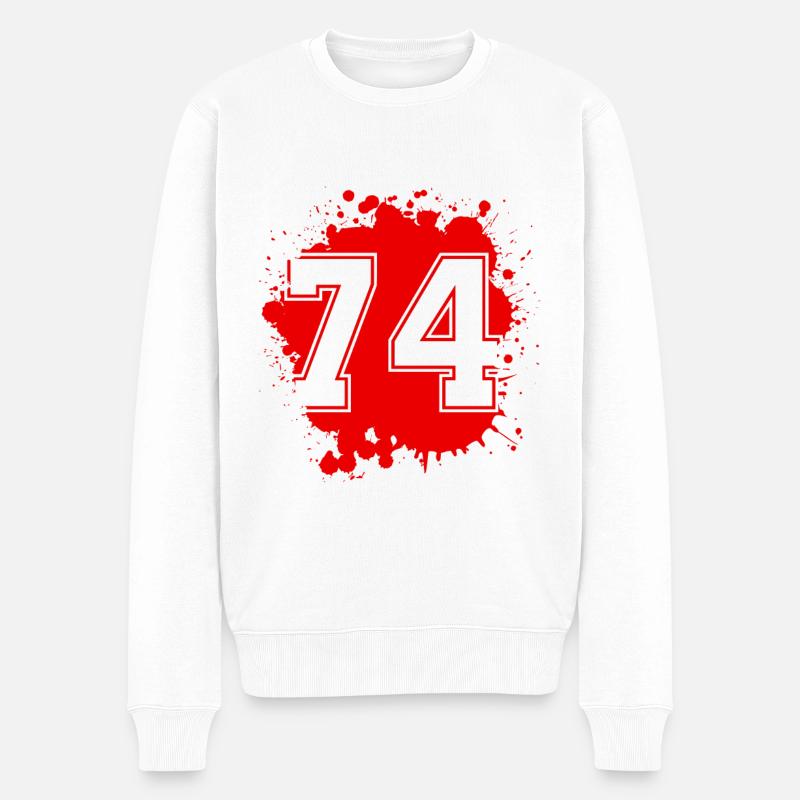 74 nombre de taches - Pull Premium bio Homme - blanc