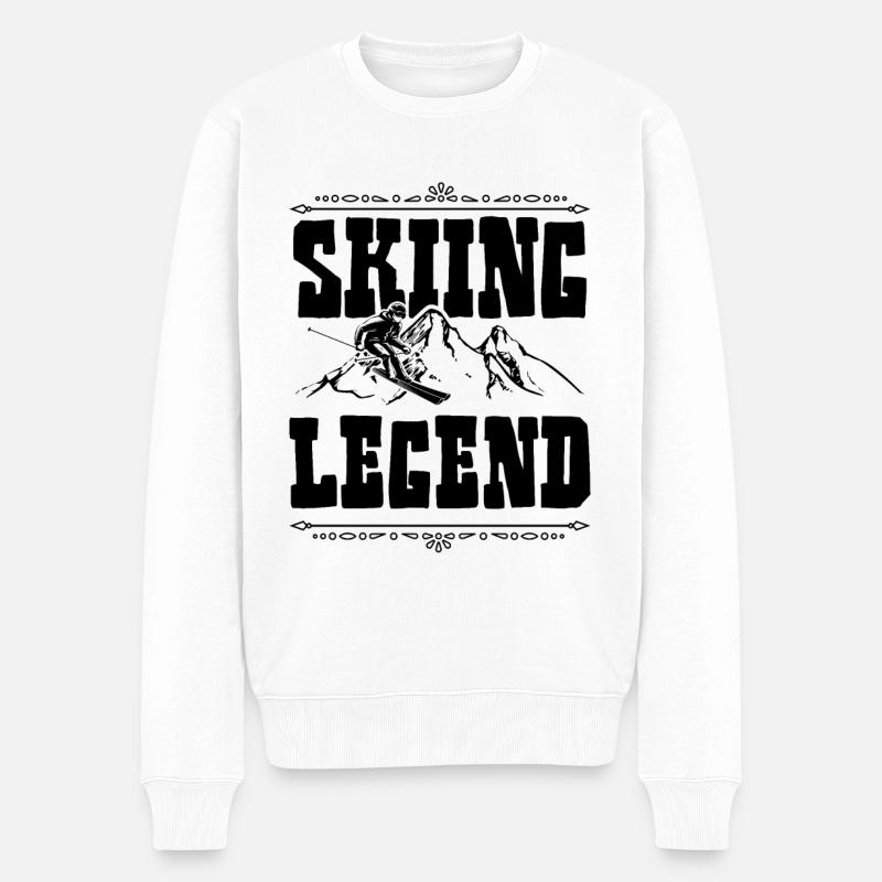 Ski Legend - Männer Premium Bio Pullover - Weiß