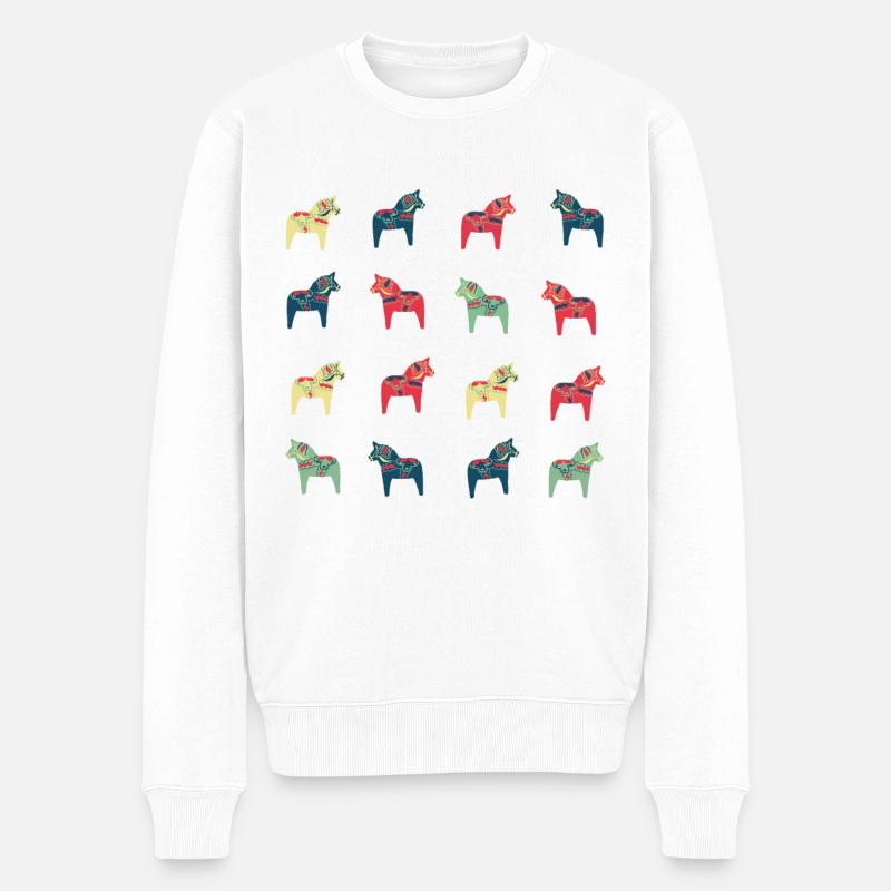 Chevaux Dala suédois - Pull Premium bio Homme - blanc