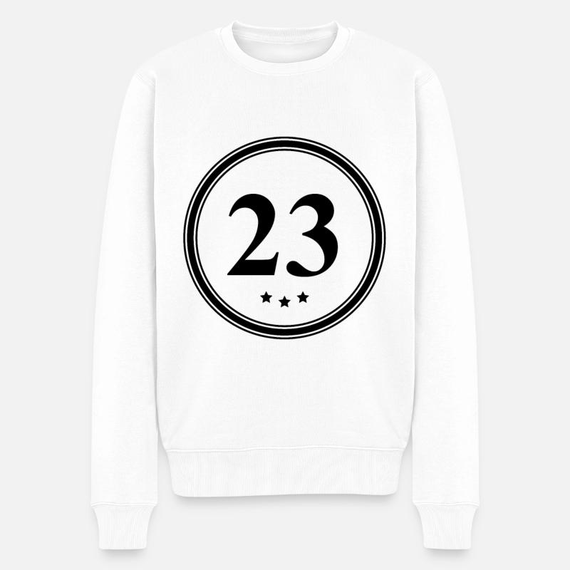 23 Zahl Trikot - Männer Premium Bio Pullover - Weiß
