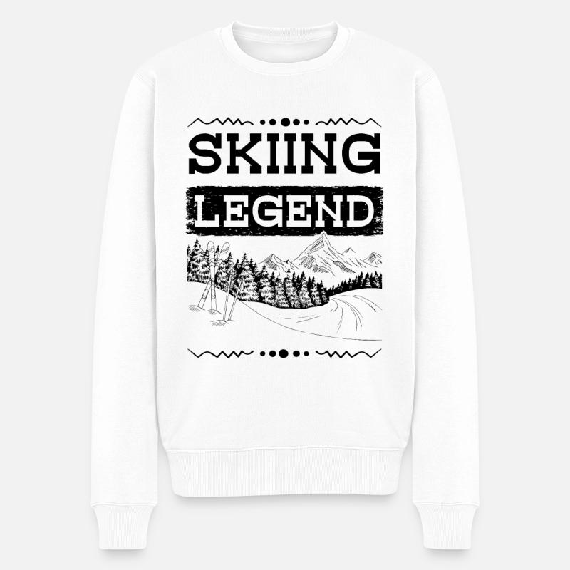Légende du ski - Pull Premium bio Homme - blanc