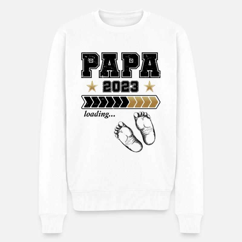Werdender Papa 2023 - Männer Premium Bio Pullover - Weiß