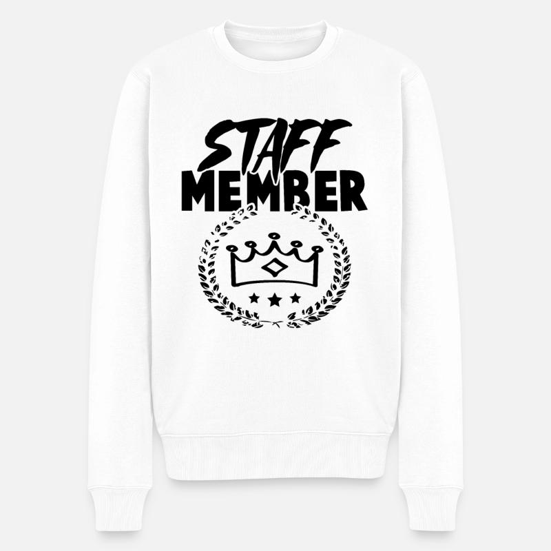 Staff Member - Männer Premium Bio Pullover - Weiß