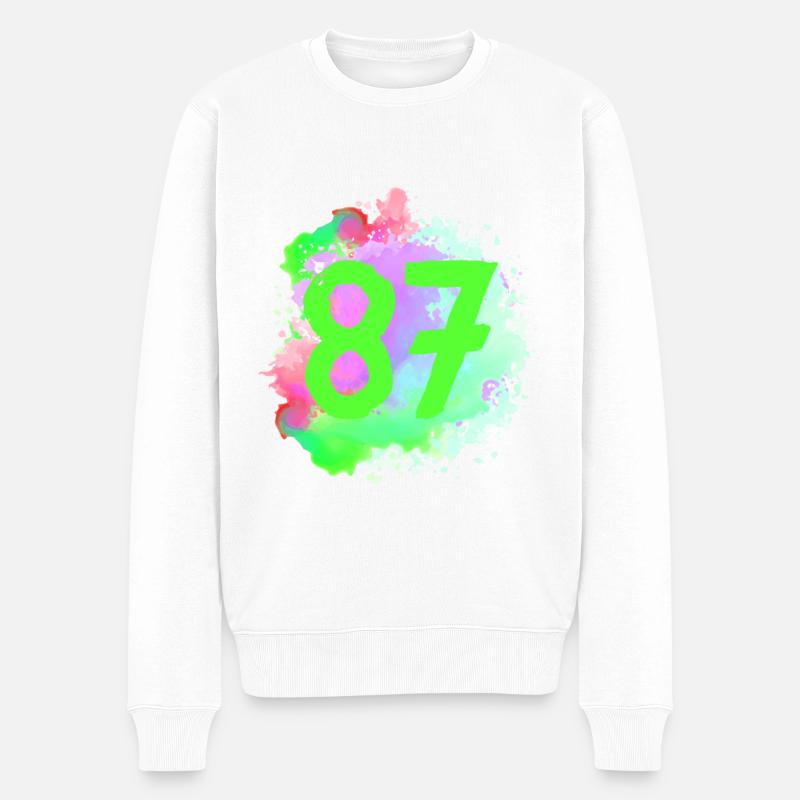 87 Nombre d’objets blob - Pull Premium bio Homme - blanc