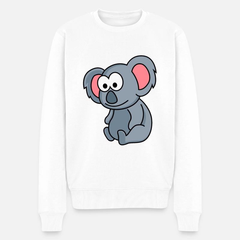 Koala Comic Tier - Männer Premium Bio Pullover - Weiß