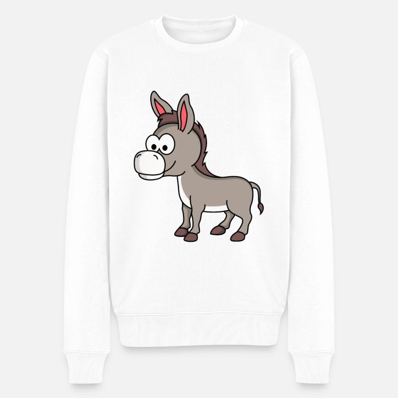 Âne Comic Animal - Pull Premium bio Homme - blanc