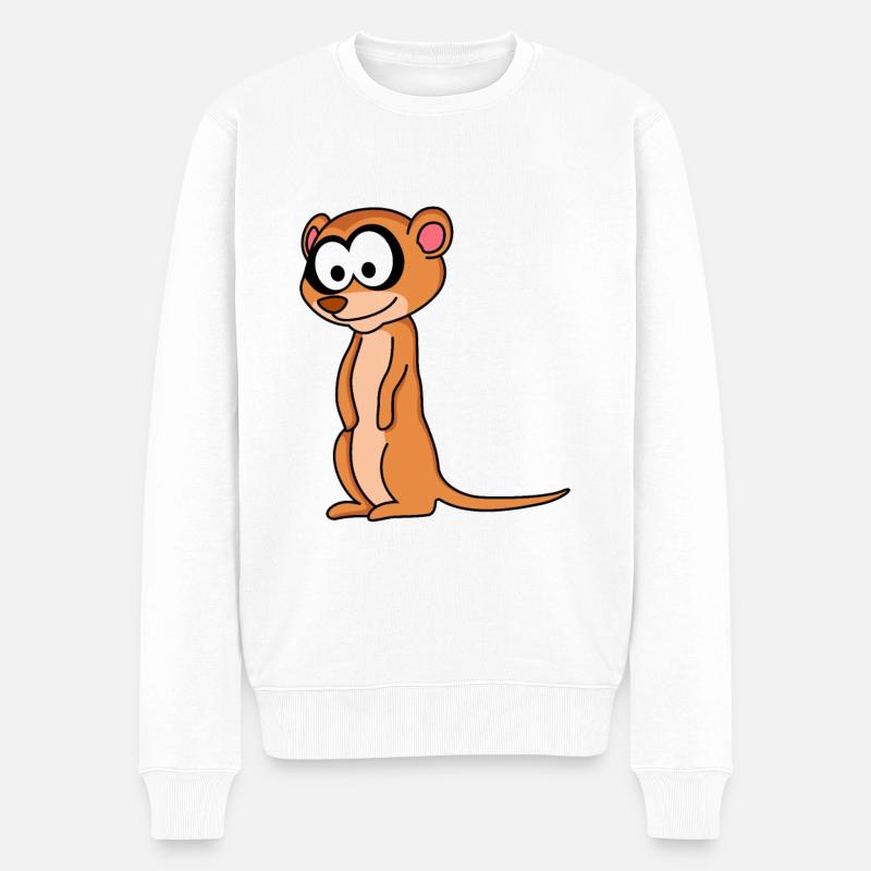 Suricate Comic Animal - Pull Premium bio Homme - blanc
