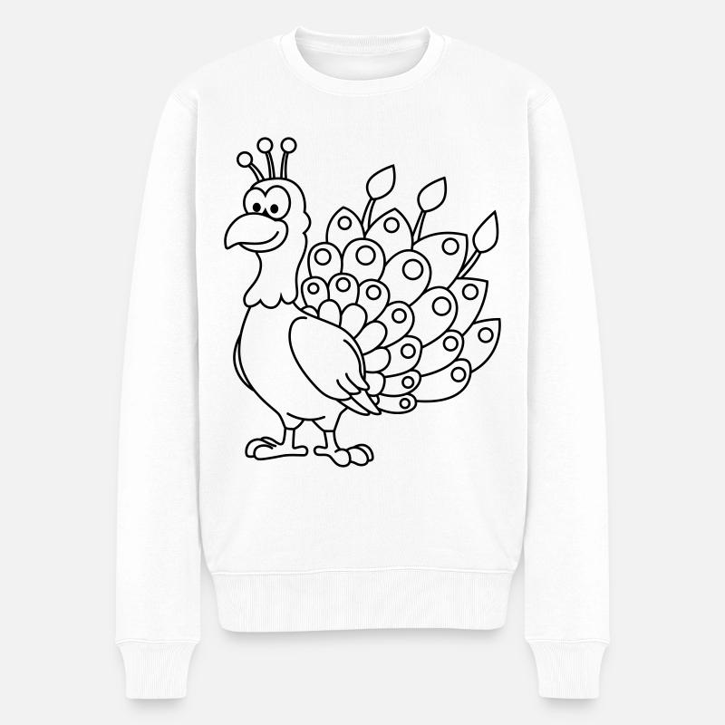 Paon Comic Animal - Pull Premium bio Homme - blanc