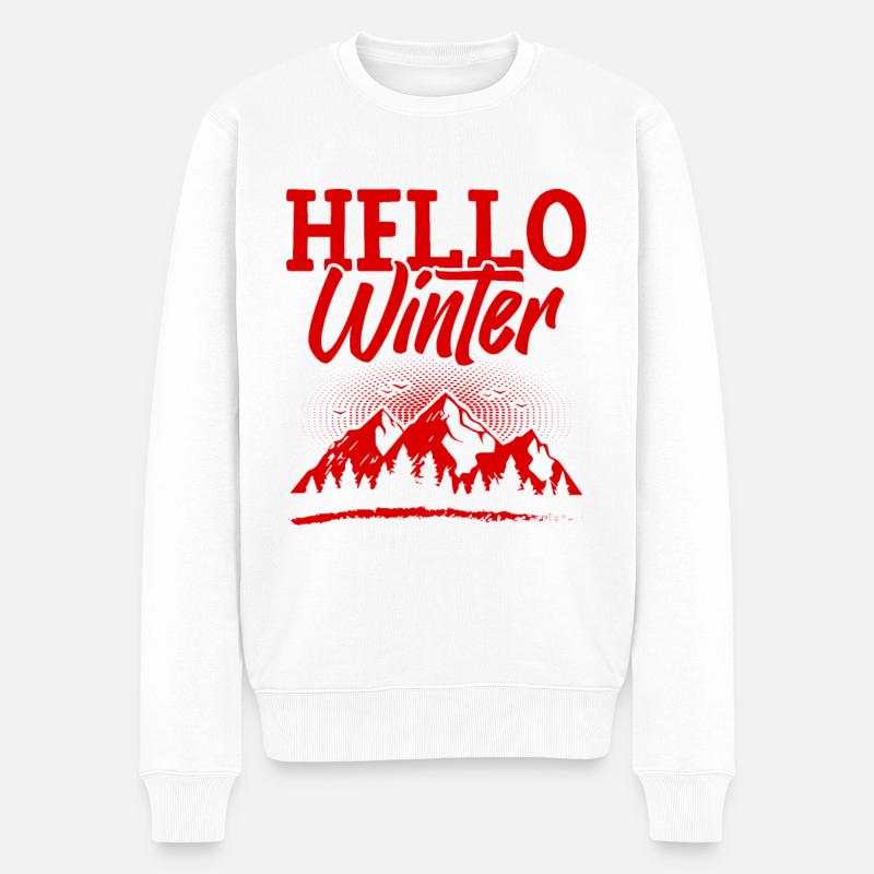 Hello Winter - Männer Premium Bio Pullover - Weiß