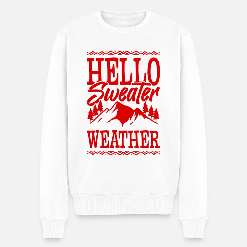 Bonjour Pull Météo - Pull Premium bio Homme - blanc