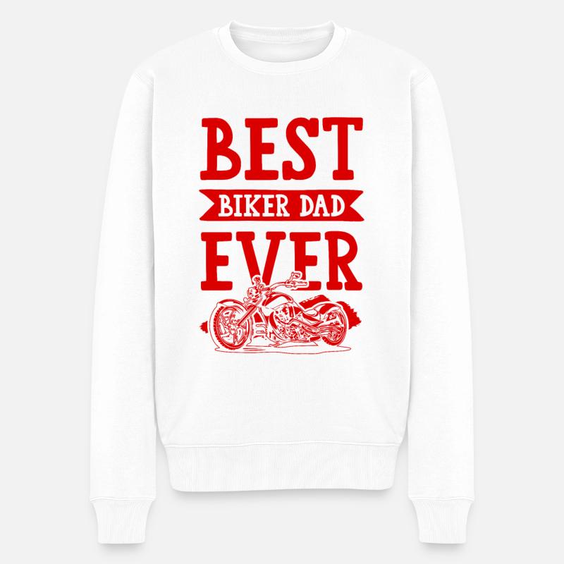 Biker Dad - Männer Premium Bio Pullover - Weiß