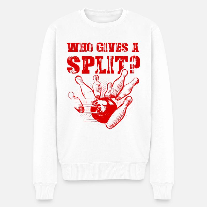 Bowling Split - Männer Premium Bio Pullover - Weiß