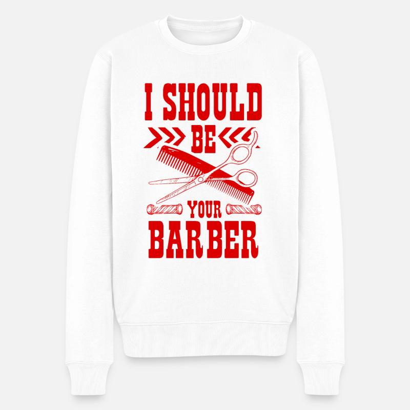 Barber friseur - Männer Premium Bio Pullover - Weiß