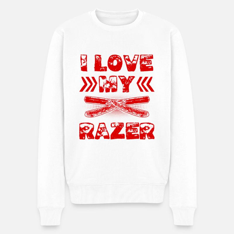 J’aime mon Razer - Pull Premium bio Homme - blanc