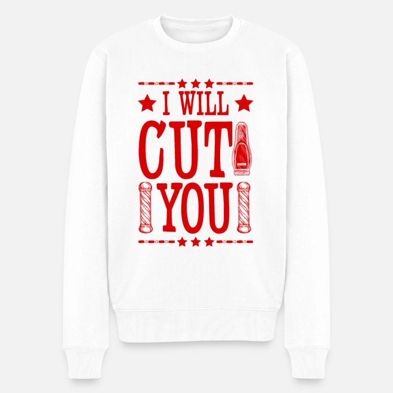 Barber friseur - Männer Premium Bio Pullover - Weiß