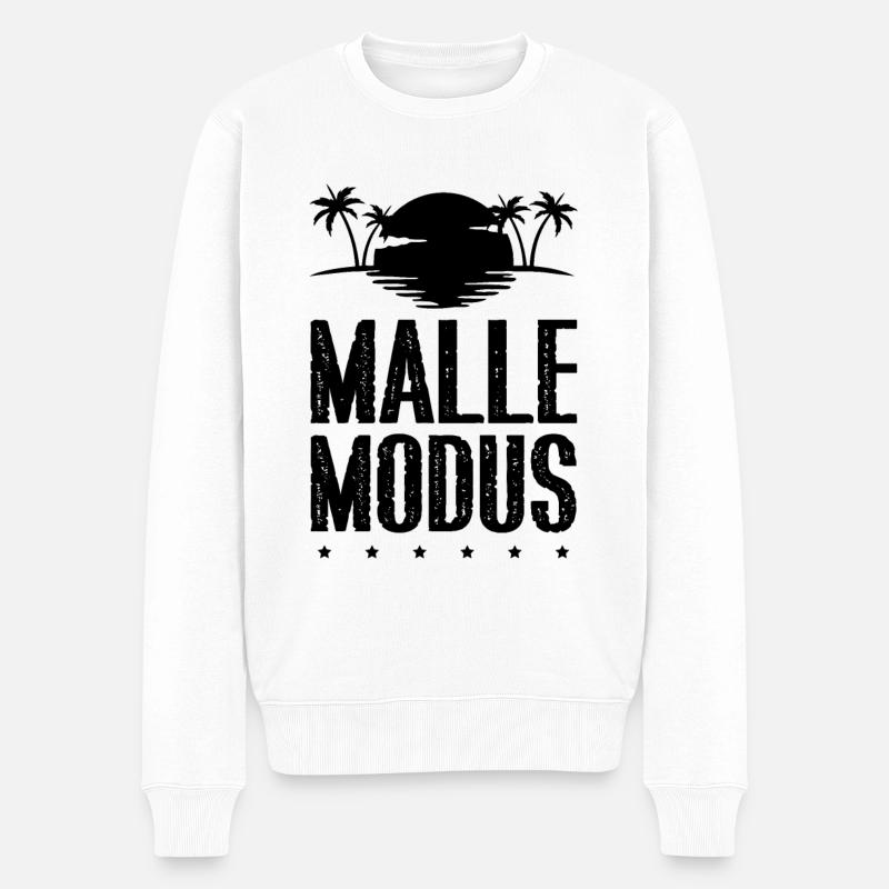 Malle Modus - Männer Premium Bio Pullover - Weiß