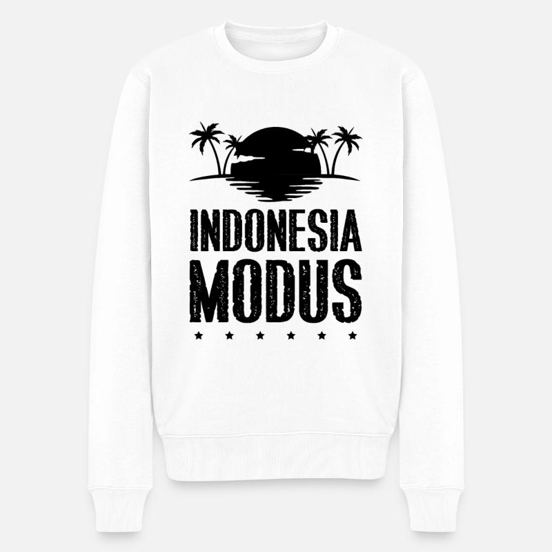 Indonesia Modus - Männer Premium Bio Pullover - Weiß