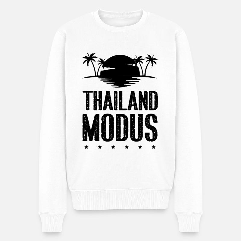 Thailand Modus - Männer Premium Bio Pullover - Weiß