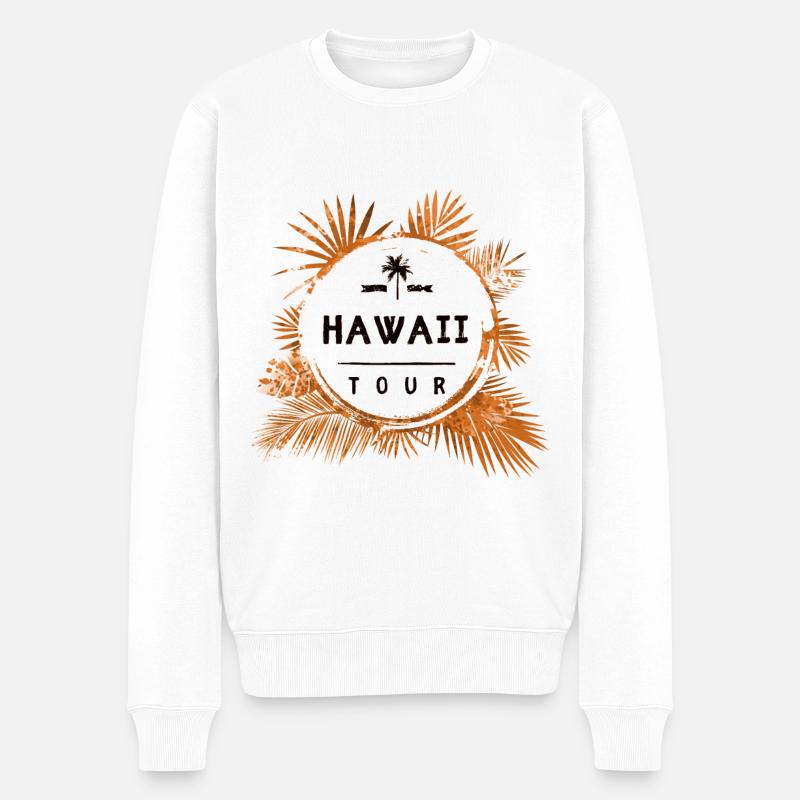 Hawaii Tour Coloré - Pull Premium bio Homme - blanc