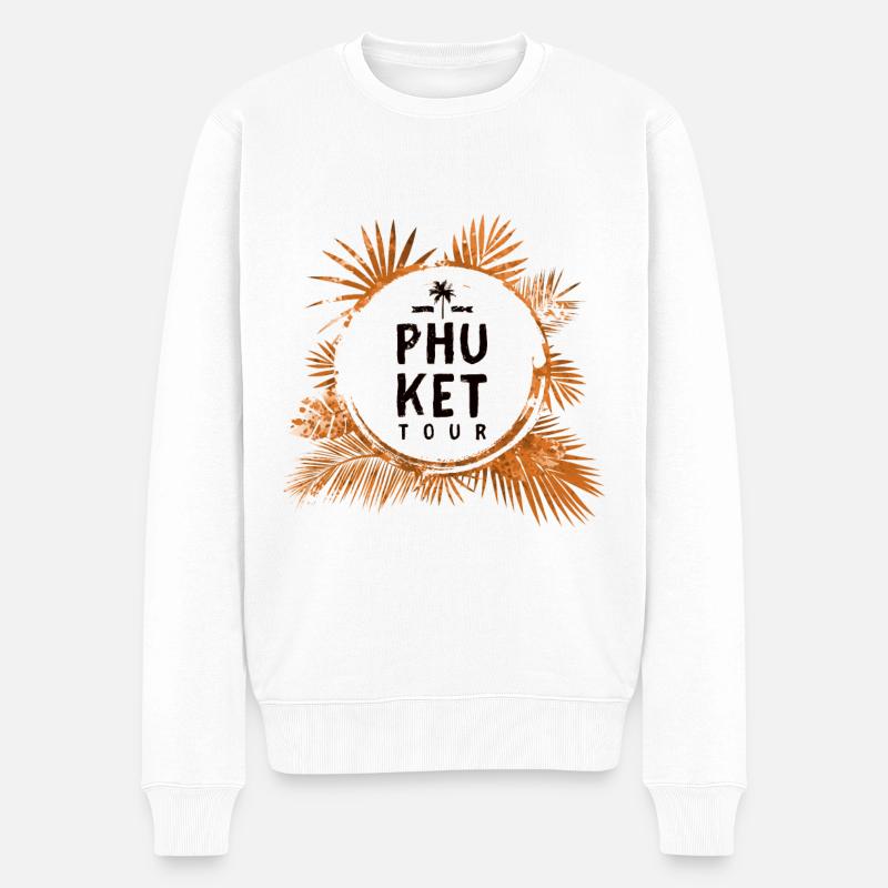 Phuket Tour Bunt - Männer Premium Bio Pullover - Weiß