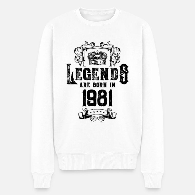 1981 anniversaire des légendes - Pull Premium bio Homme - blanc