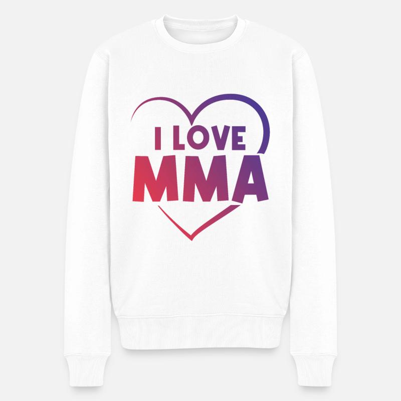 Ich liebe Mma - Männer Premium Bio Pullover - Weiß