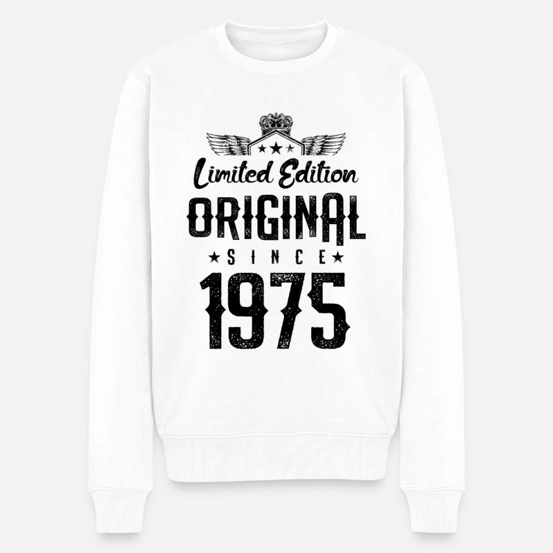 1975 limited edition - Männer Premium Bio Pullover - Weiß