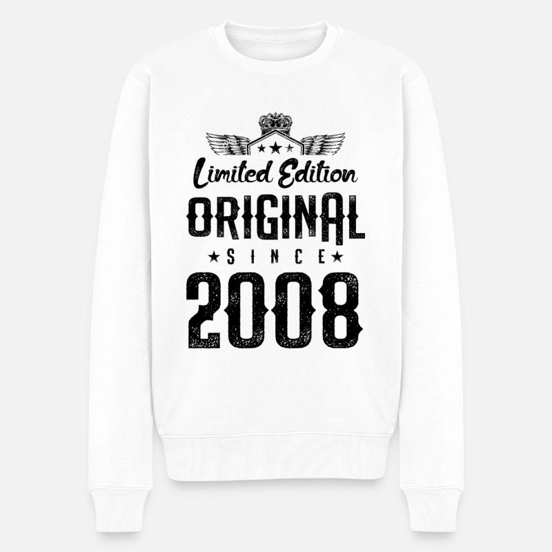 2008 limited edition - Männer Premium Bio Pullover - Weiß