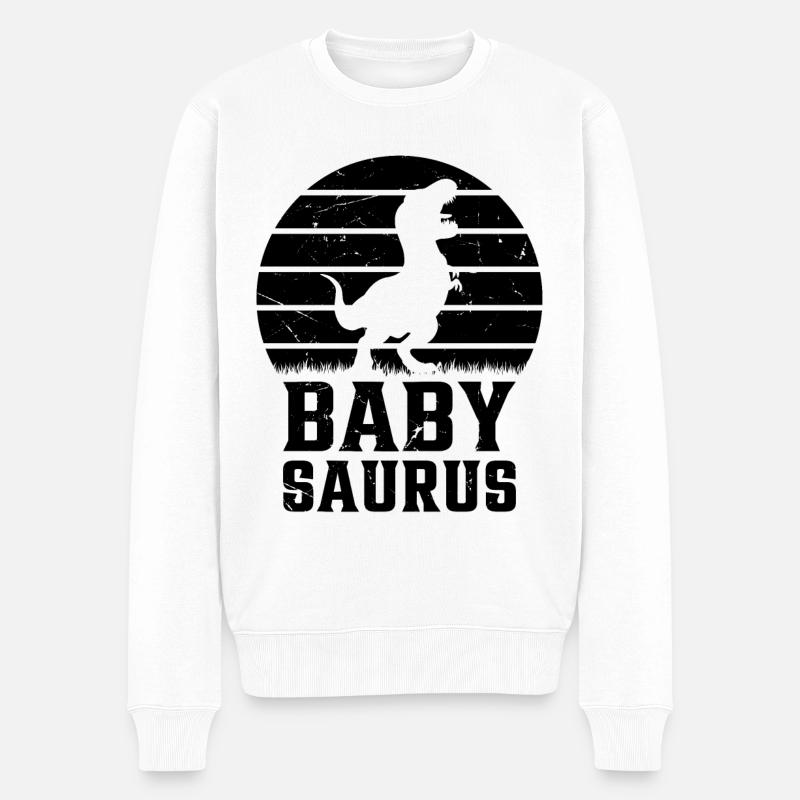 BabySaurus Dino Baby Dino Birth T-Rex Dinosaur Bab - Männer Premium Bio Pullover - Weiß