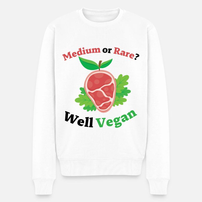 Medium or Rare? Well Vegan - Männer Premium Bio Pullover - Weiß