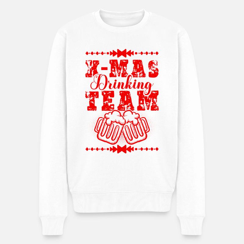 X-mas Drinking Team - Männer Premium Bio Pullover - Weiß