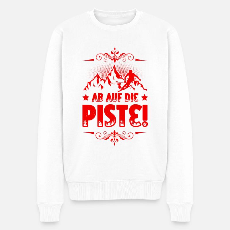 ab auf die piste - Männer Premium Bio Pullover - Weiß