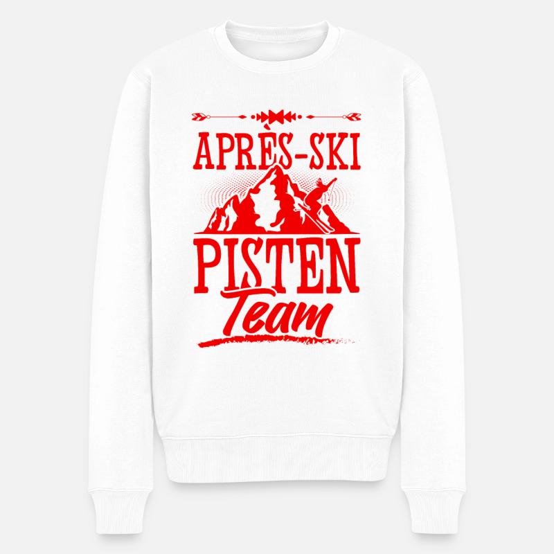 Apres ski Pisten Team - Männer Premium Bio Pullover - Weiß