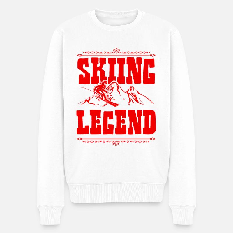 Ski Legend - Männer Premium Bio Pullover - Weiß