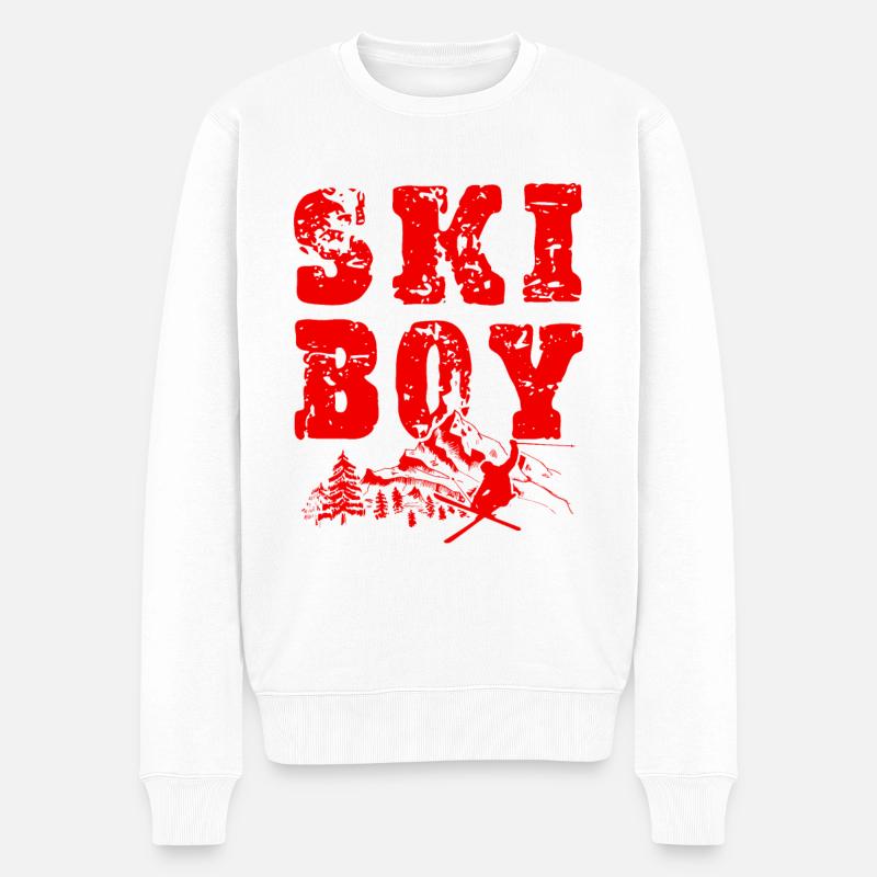 Ski Boy - Männer Premium Bio Pullover - Weiß
