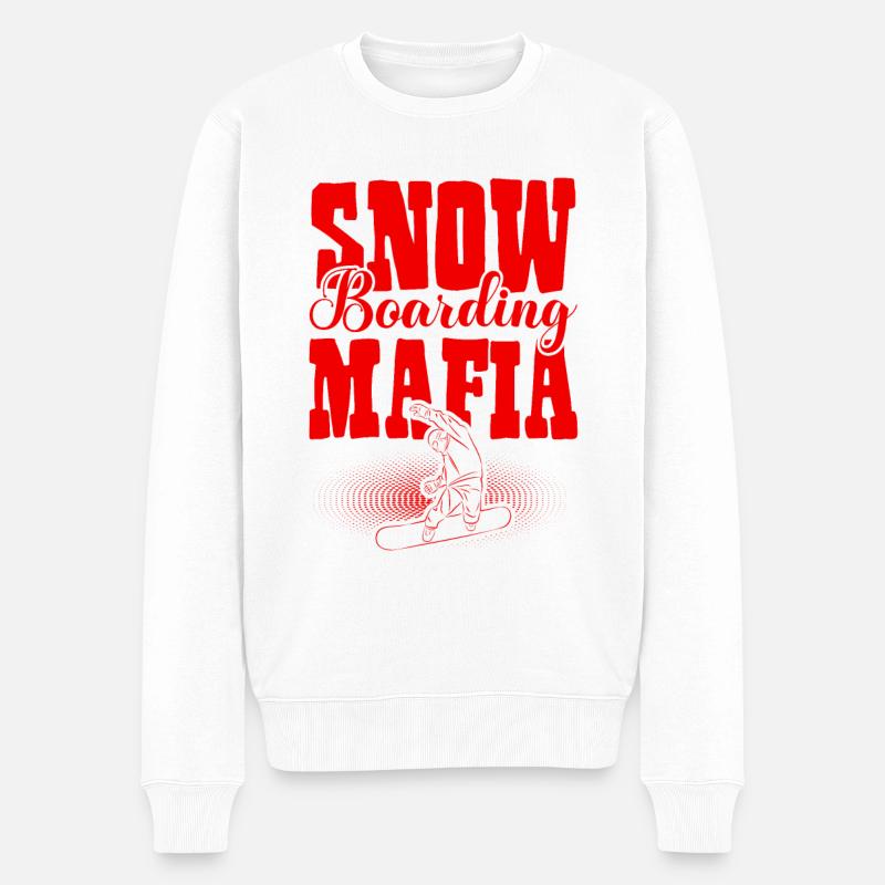 Snowboarding Mafia - Männer Premium Bio Pullover - Weiß