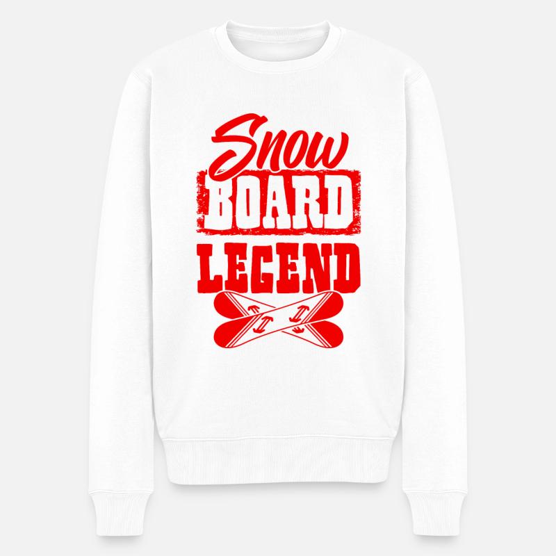 Snowboard Legend - Männer Premium Bio Pullover - Weiß