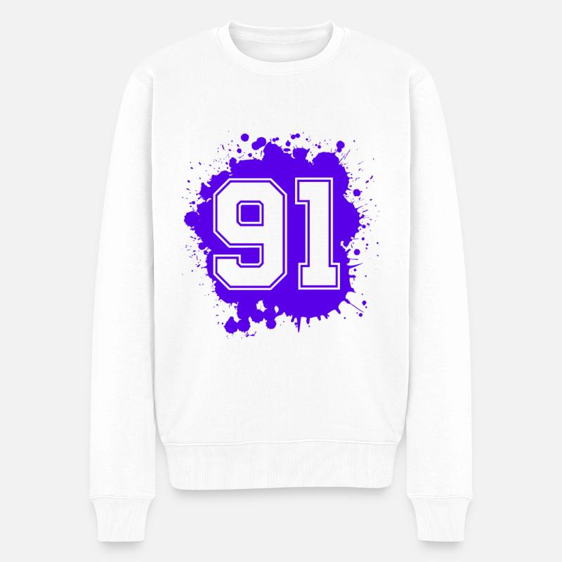 91 Nombre d’objets blob - Pull Premium bio Homme - blanc