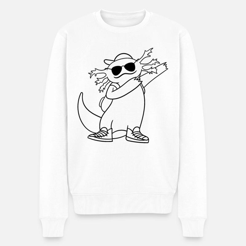 Axolotl Dancing Axolotl Dab Dance Axolotl Dabbing - Männer Premium Bio Pullover - Weiß