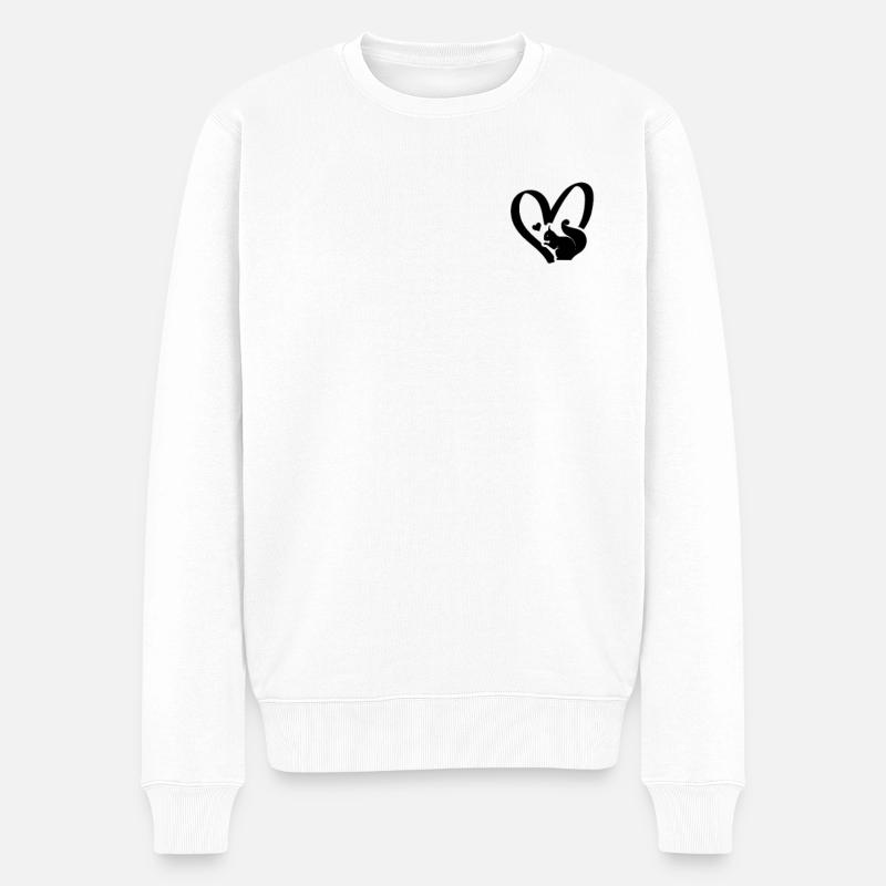 Squirrel Owner - Cute Squirrel Heart Squirrel - Männer Premium Bio Pullover - Weiß