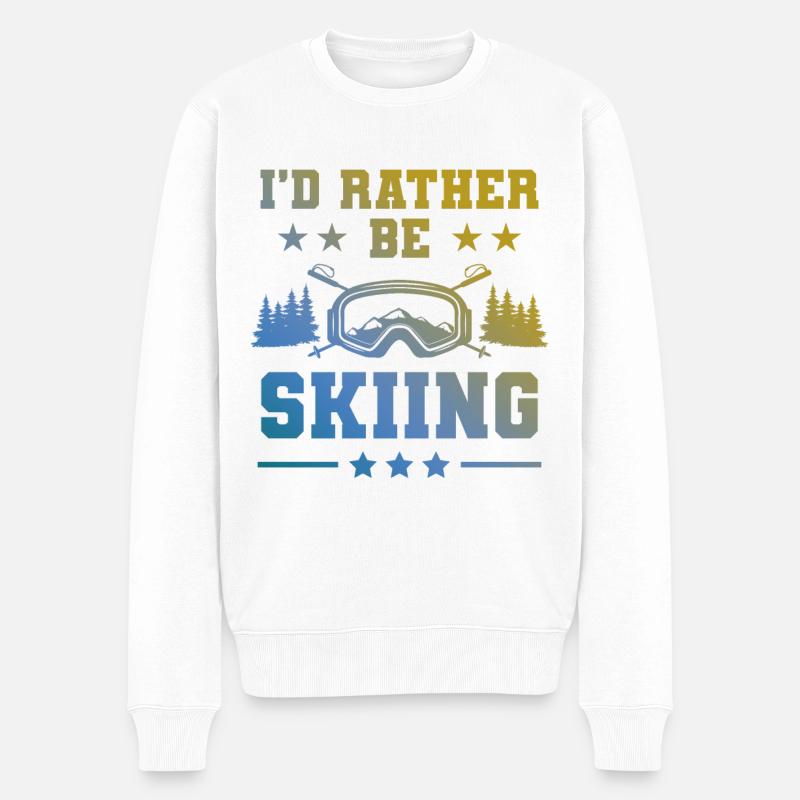 ski skiing - Männer Premium Bio Pullover - Weiß