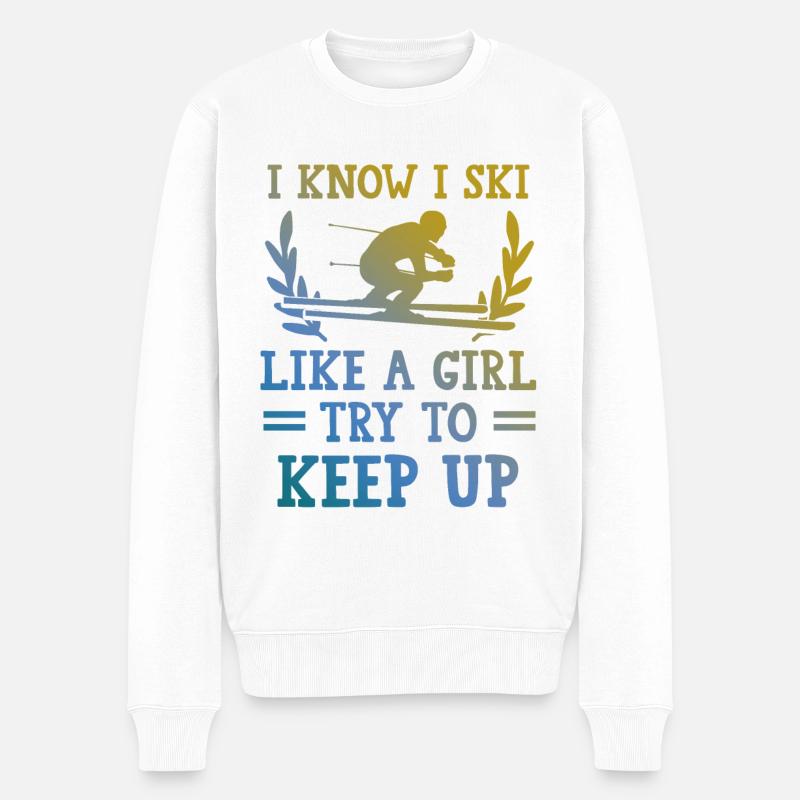 Skiez comme une fille - Pull Premium bio Homme - blanc