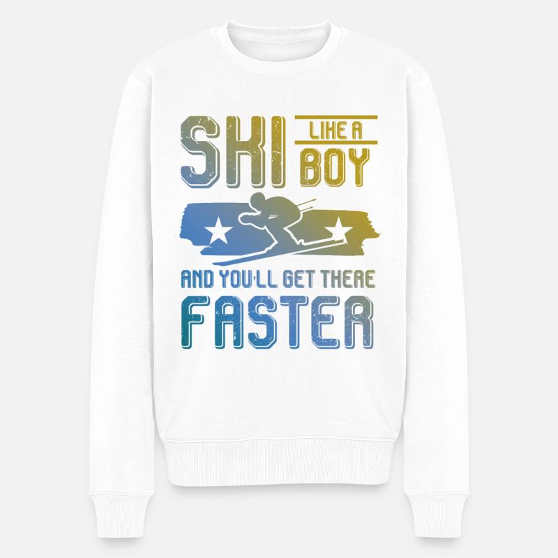 ski junge - Männer Premium Bio Pullover - Weiß