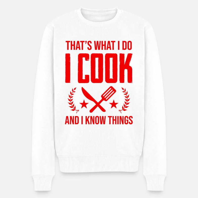 kochen koch - Männer Premium Bio Pullover - Weiß