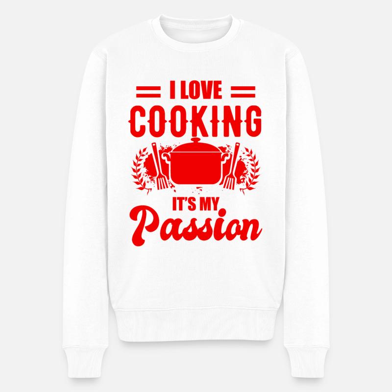 Kochen zutaten - Männer Premium Bio Pullover - Weiß