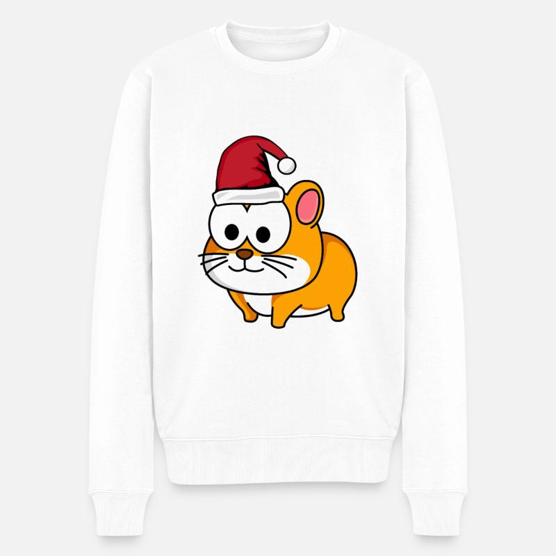 Hamster Comic Christmas - Pull Premium bio Homme - blanc
